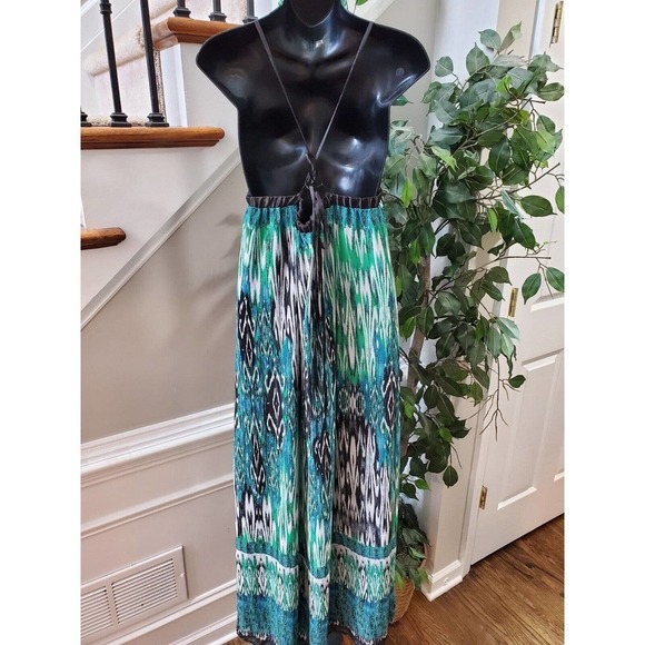 JFW Women Multicolor 100% Polyester Sweetheart Neck Sleeveless Long Maxi Dress L - Picture 6 of 10